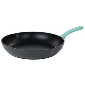 Oster Rigby 9.5 Inch Aluminum Nonstick Frying Pan in Blue with Pouring Spouts