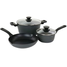 Oster Kingsway 5 Piece Aluminum Nonstick Cookware Set in Black