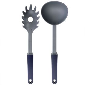 Oster Bluemarine 2 Piece Ladle and Pasta Server Utensil Set in Navy Blue