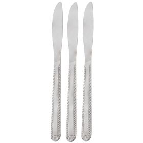 Gibson Home Tustin 3 Piece Stainless Steel Dinner Knife Flatware Set in Silver