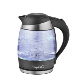 MegaChef 1.8Lt. Glass and Stainless Steel Electric Tea Kettle