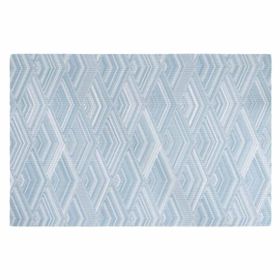 4 Pcs Woven Table Mats PVC Heat Insulation Stain Resistant Non Slip Dining Table Decoration 17.7x11.8 inch, Blue