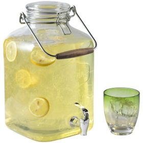 stBetter Homes & Gardens Clear 2 Gallon Glass Beverage Dispenser with Glass Clamp Lid